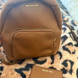 Michael Kors Brown Leather Backpack